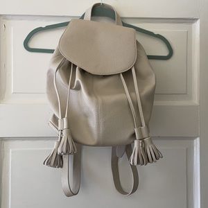 Zara Vegan Leather Cream Mini Backpack